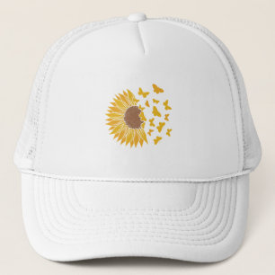 Camionero Gorra de diseño del patrón de mariposa de girasol