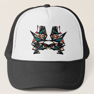 Camionero gorra de diseño geométrico "retro" multicolor
