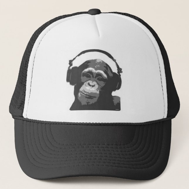 Camionero Gorra de DJ del mono (Anverso)