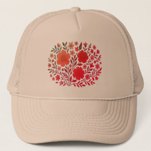 Camionero Gorra de estilo Blindado con flor cálida