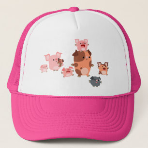 Camionero Gorra de familia de cerdo Personalizado