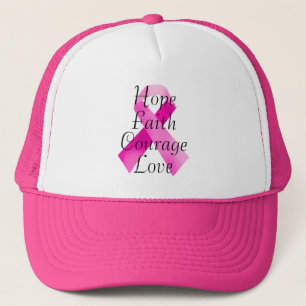 Camionero Gorra de fe de cinta rosada