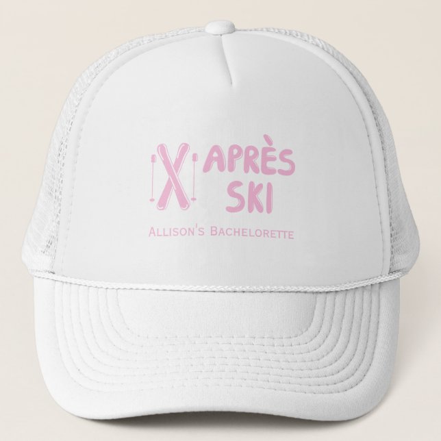 Camionero Gorra de fiesta de soltera Pink Apres Ski (Anverso)