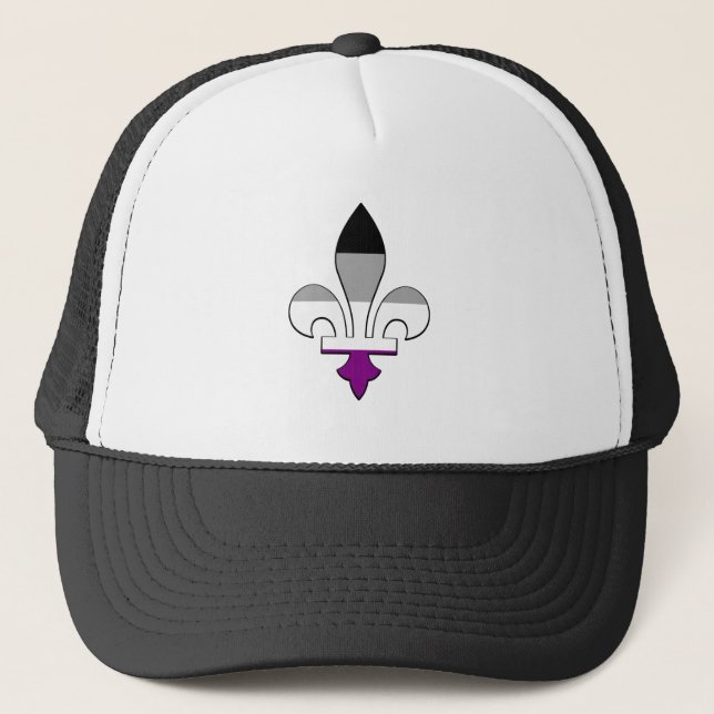 Camionero Gorra de fleur-de-lis de orgullo asexual (Anverso)