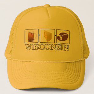Camionero Gorra de fútbol de queso de cerveza de Wisconsin