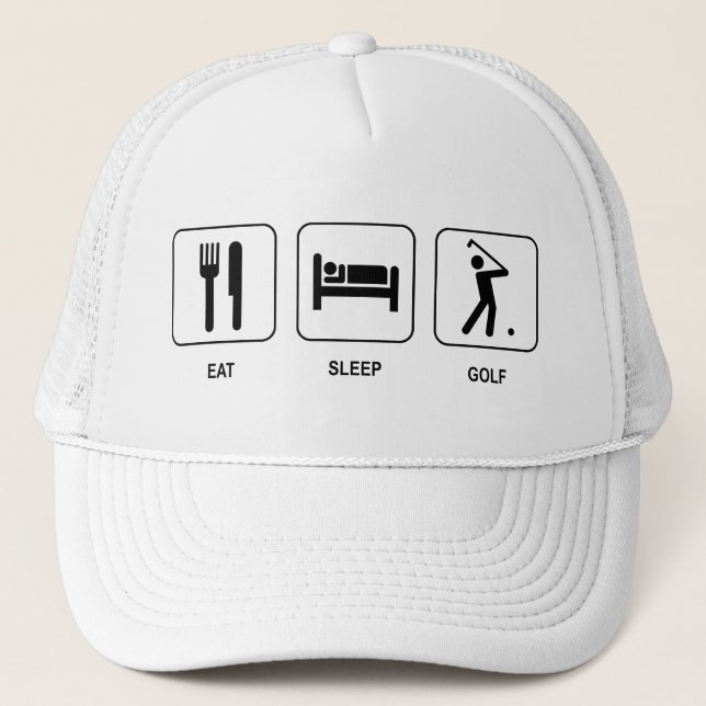 Camionero Gorra de golf Eat Sleep (Anverso)