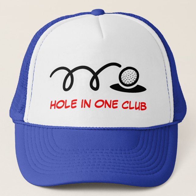 Camionero Gorra de golf humorístico | agujero en un club (Anverso)