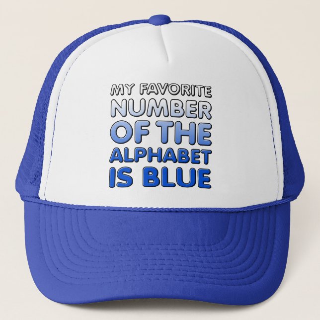 Camionero Gorra De Gorra De Letra Azul Divertida (Anverso)