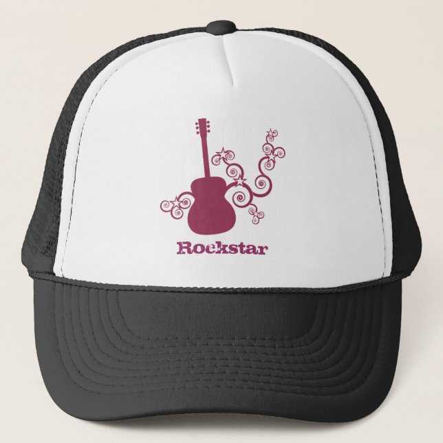 Camionero Gorra de guitarra Rockstar, Fuchsia (Anverso)