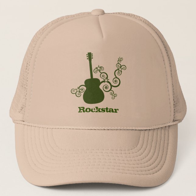 Camionero Gorra de guitarra Rockstar, Verde (Anverso)