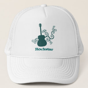 Camionero Gorra de guitarra Rockstar, Verde azulado oscuro