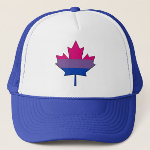 Camionero Gorra de hoja de arce de orgullo bisexual