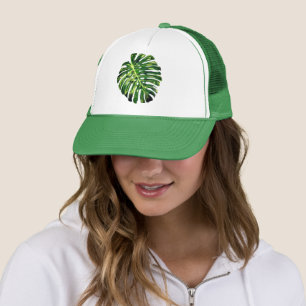 Camionero Gorra de hoja verde de Monstera