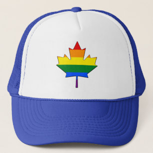 Camionero Gorra de hojas de arce con orgullo arcoiris
