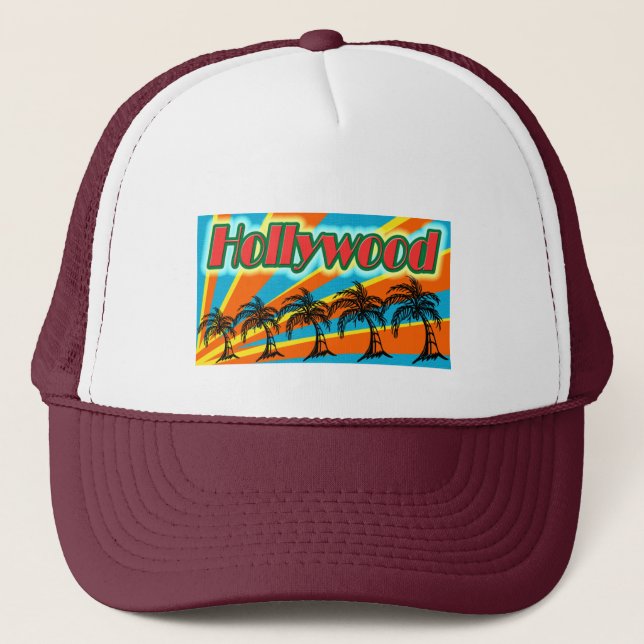 Camionero Gorra de Hollywood 5 Palm Trees (Anverso)
