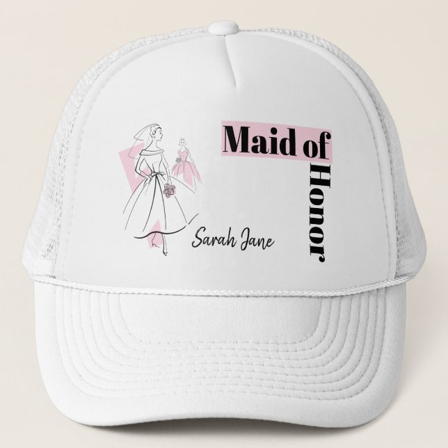 Camionero Gorra de honor del grupo de moda Bride Pink (Anverso)