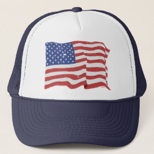 Camionero Gorra de la bandera americana del vintage