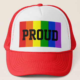Camionero Gorra de la bandera arcoiris gay - rojo