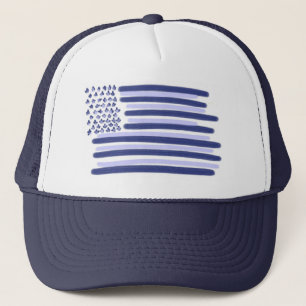 Camionero Gorra de la bandera azul de Estados Unidos astros