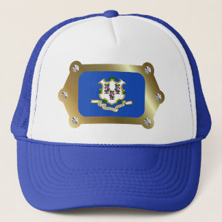 Camionero Gorra de la bandera con marco de Connecticut