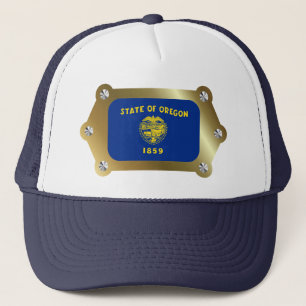 Camionero Gorra de la bandera con marco de Oregon