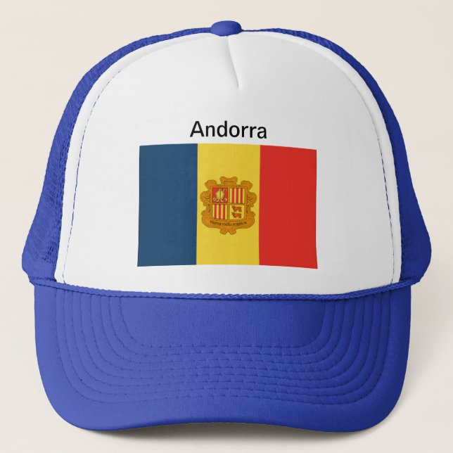 Camionero Gorra de la bandera de Andorra (Anverso)