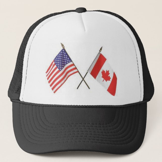 Camionero Gorra de la bandera de Canada/USA (Anverso)