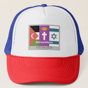 Camionero Gorra de la Bandera de la Paz de Jerusalén