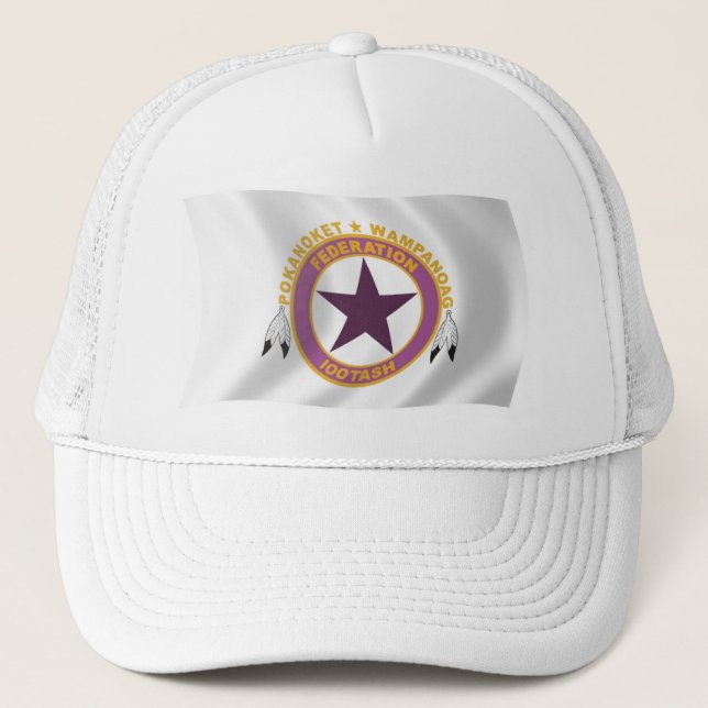 Camionero Gorra de la bandera de la tribu Wampanoag (Anverso)