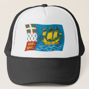 Camionero Gorra de la bandera de San Pedro y Miquelón