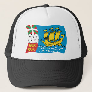Camionero Gorra de la bandera de San Pedro y Miquelón