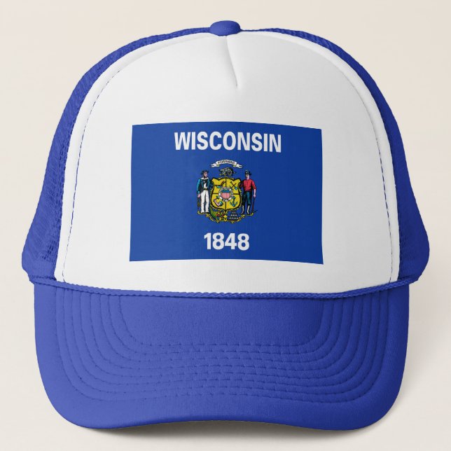 Camionero Gorra de la bandera de Wisconsin (Anverso)