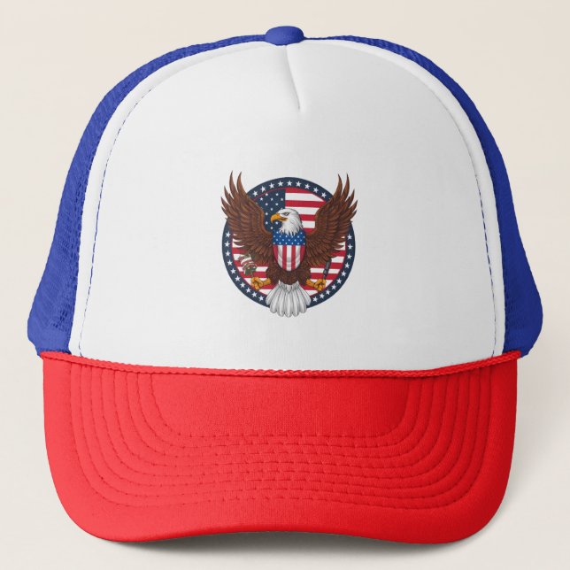 Camionero Gorra de la bandera del águila patriótica estadoun (Anverso)