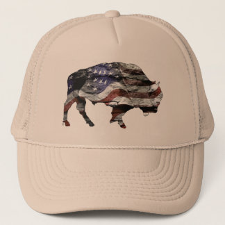 Camionero Gorra de la bandera del bisonte