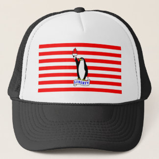 Camionero Gorra de la bandera del pingüino de la libertad