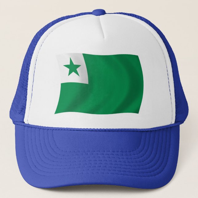 Camionero Gorra de la Bandera Esperanto (Anverso)