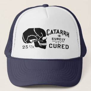 Camionero Gorra de la etiqueta del cráneo del vintage