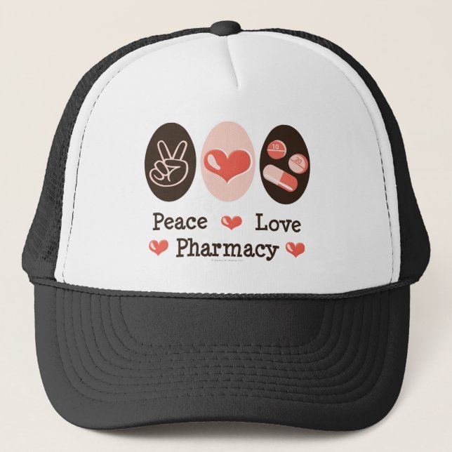 Camionero Gorra de la farmacia del amor de la paz (Anverso)