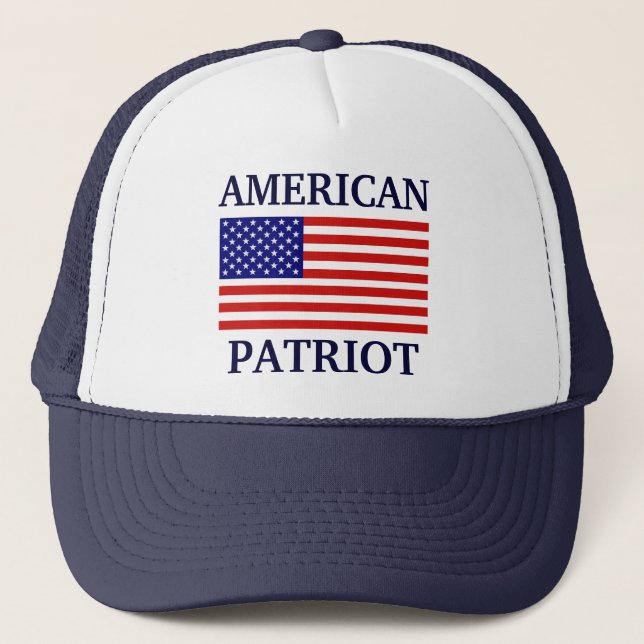 Camionero Gorra de la Marina de Bandera Patriótica Americana (Anverso)