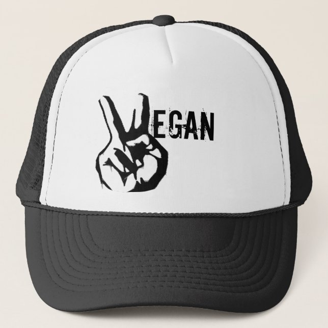 Camionero Gorra de la paz del Veganism (Anverso)