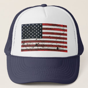 Camionero Gorra de la pintura del grunge de la bandera