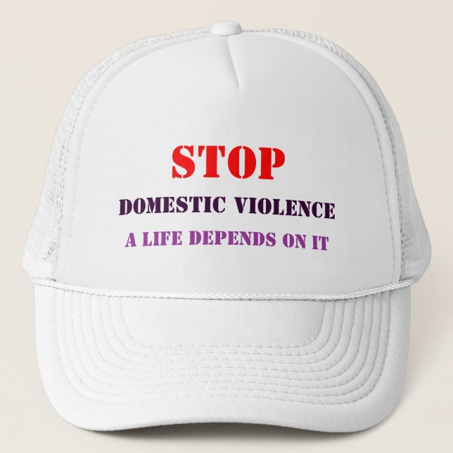Camionero Gorra de la violencia en el hogar (Anverso)
