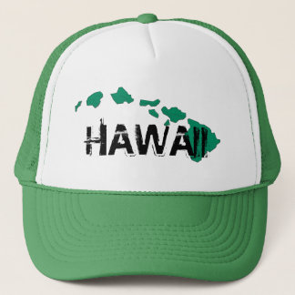 Camionero Gorra de las islas blancas verdes de Hawái