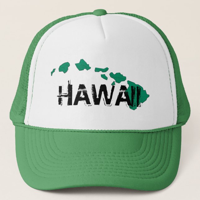 Camionero Gorra de las islas blancas verdes de Hawái (Anverso)