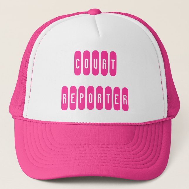 Camionero Gorra de letras blancas rosadas de Proud Court Rep (Anverso)