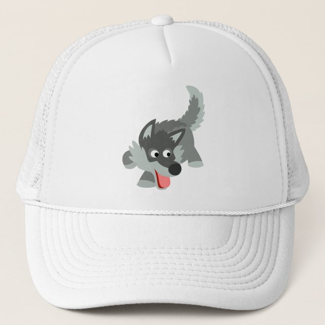 Camionero Gorra de Lobo Personalizado curioso (Anverso)