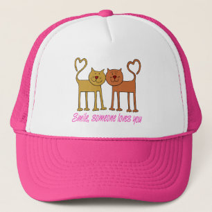 Camionero Gorra De Los Gatos De San Valentín Enamorados
