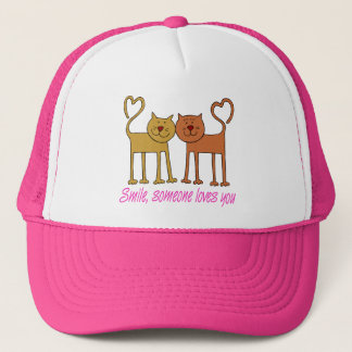 Camionero Gorra De Los Gatos De San Valentín Enamorados