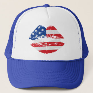 Camionero Gorra de los labios de la bandera de los E.E.U.U.