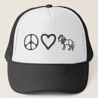 Camionero Gorra de los potros del amor de la paz